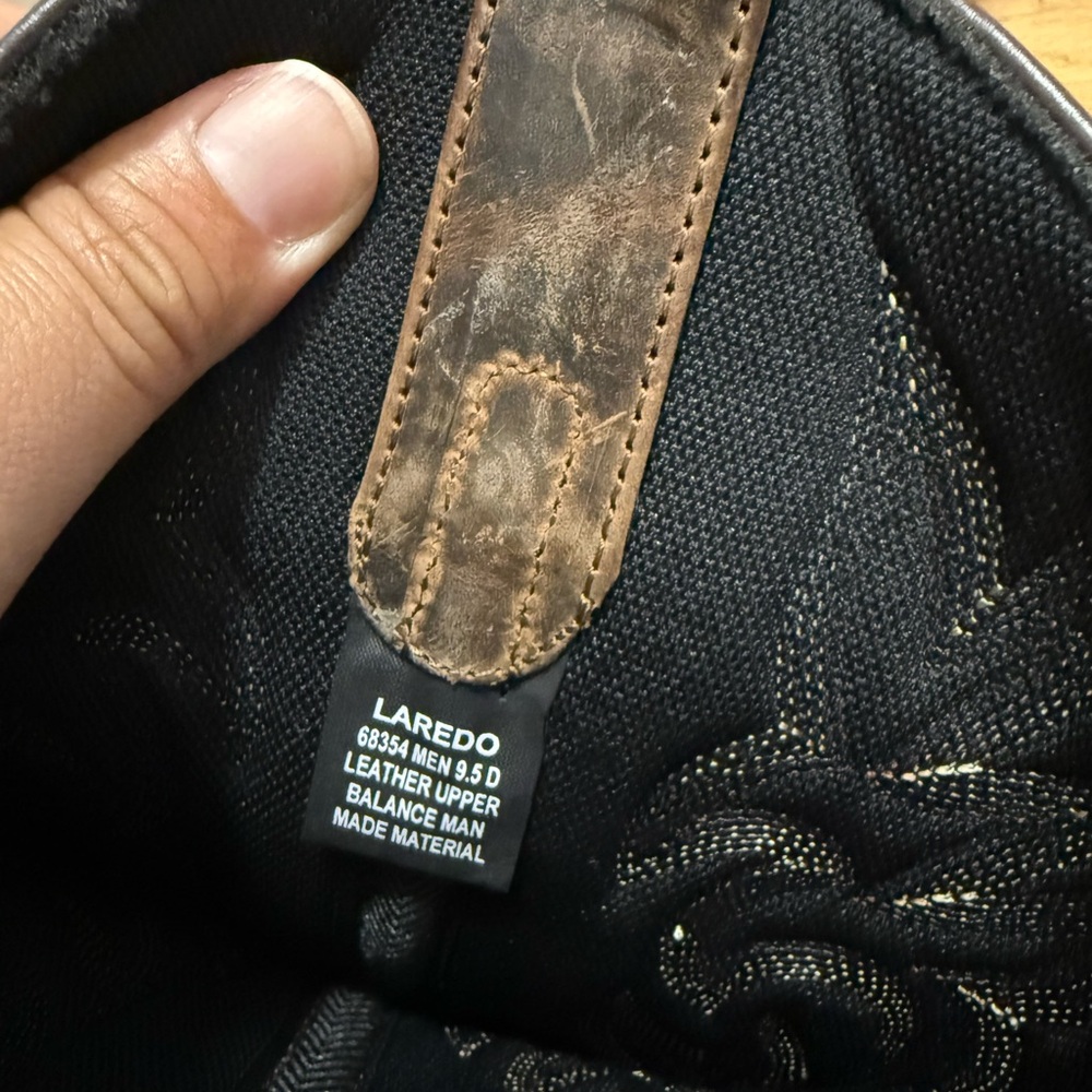 Laredo Balance Man Brown Leather Cowboy Boots 9.5 - Picture 5 of 8
